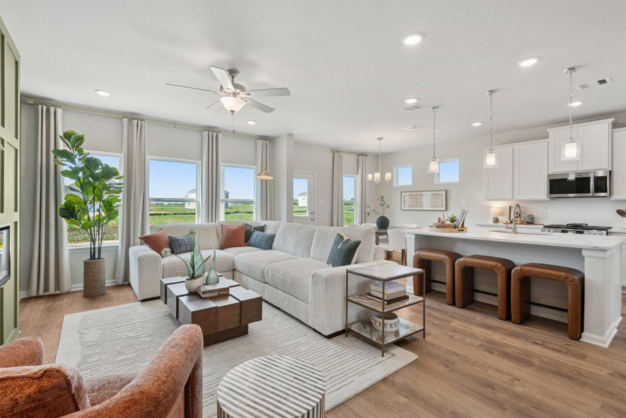 The Princeton II- Kitchen and Family Room