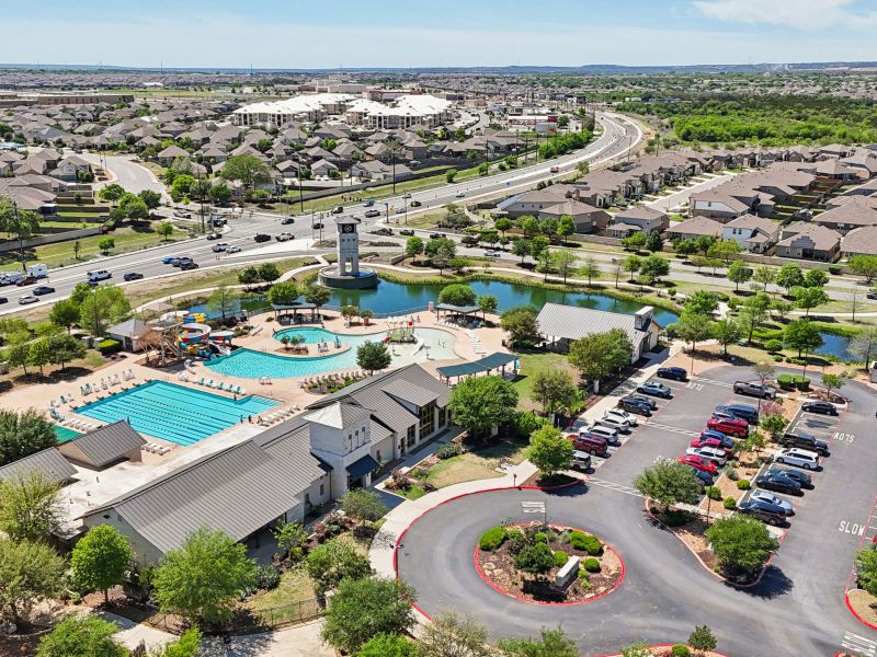 Aerial view of the Kallison Ranch community in San Antonio, TX, showing layout and nearby surroundings (Image 15).