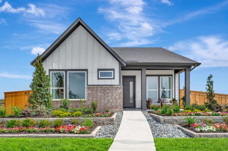 Front exterior of a home in the Sienna - Landmark Row Collection community, located in Missouri City, TX (Image 5).