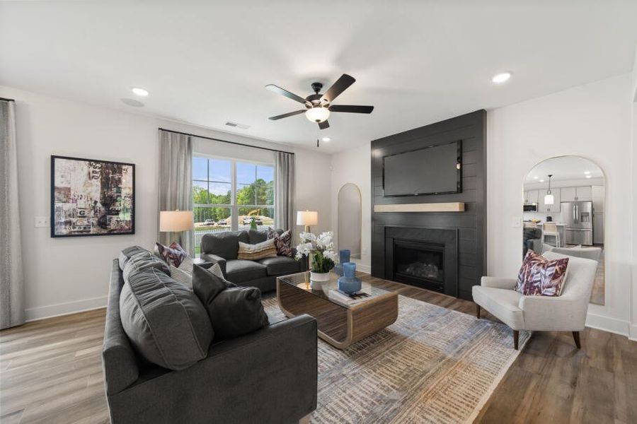Furnished interior in a model home at Hayes Village in Greensboro (Image 13).
