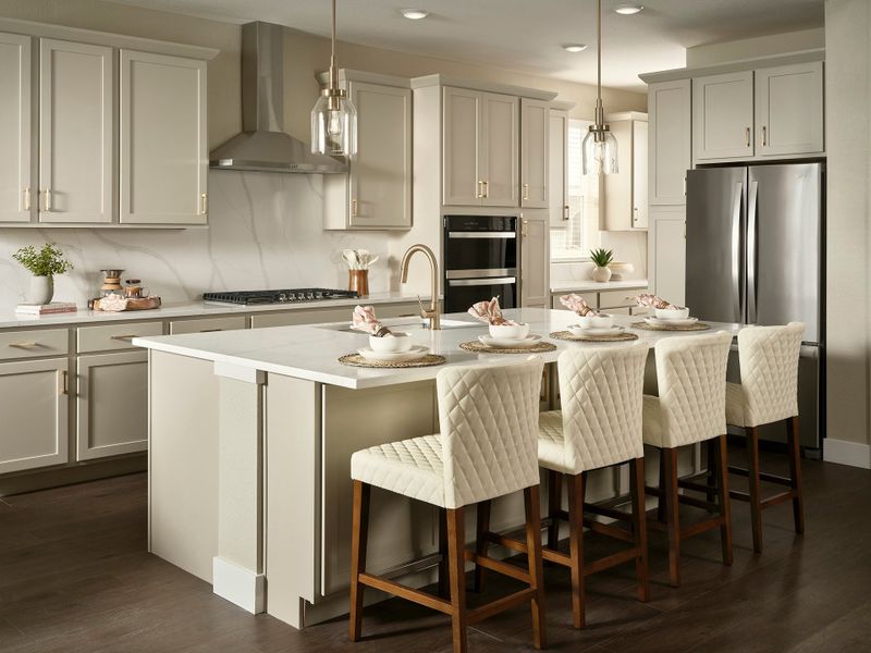 Furnished interior in a model home at Novella at Barefoot in Firestone (Image 3).