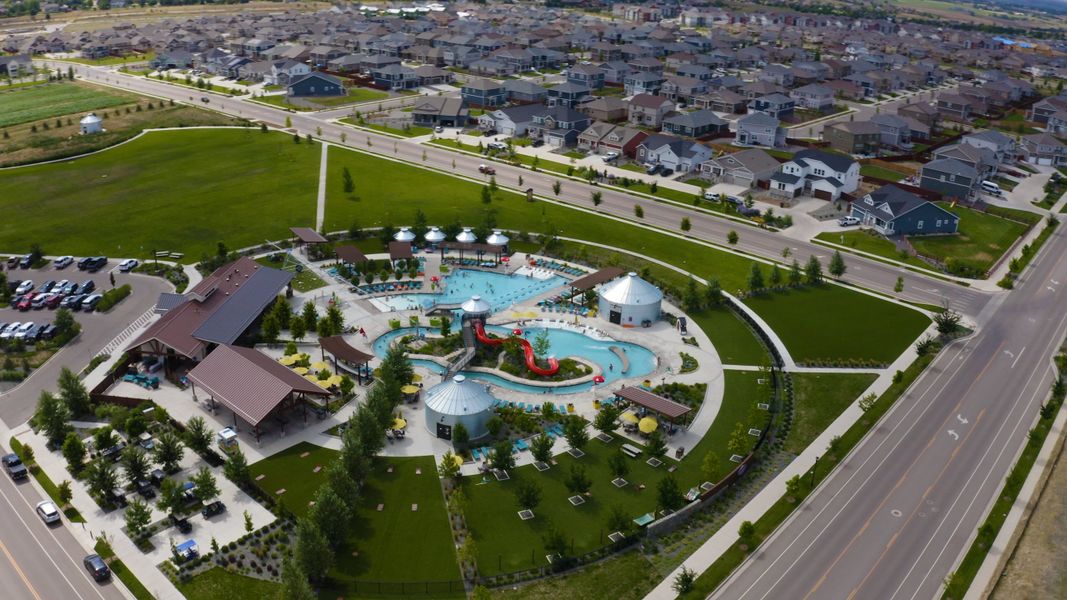 Aerial view of the RainDance community in Windsor, CO, showing layout and nearby surroundings (Image 15).
