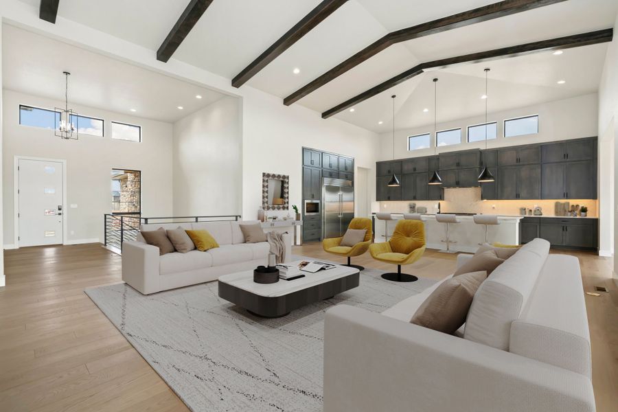 Furnished interior in a model home at Acadia at RainDance in Windsor (Image 4).
