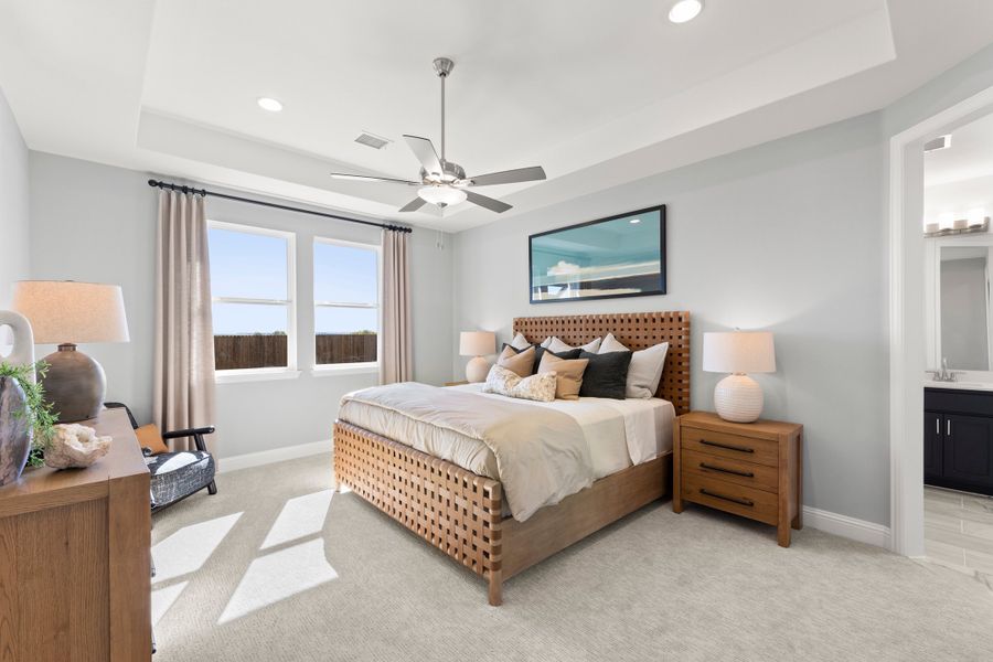 Furnished interior in a model home at South Meadow in Melissa (Image 23).