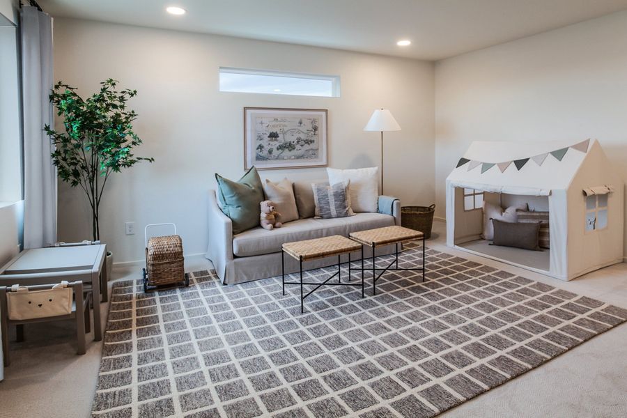 Furnished interior in a model home at Granary Trailblazer Collection - Single Family Homes in Johnstown (Image 35). Furnished interior in a model home at Granary Trailblazer Collection - Single Family Homes in Johnstown (Image 35).