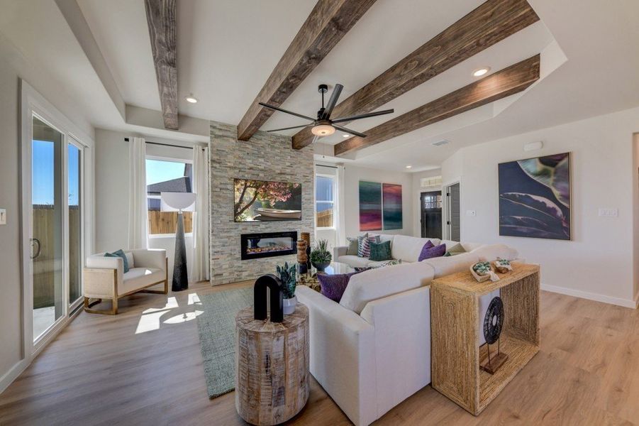 Furnished interior in a model home at Highland Ridge in New Braunfels (Image 5).