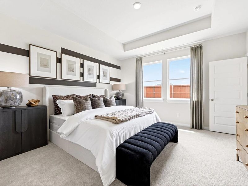 Furnished interior in a model home at Mesa Vista in San Antonio (Image 13).