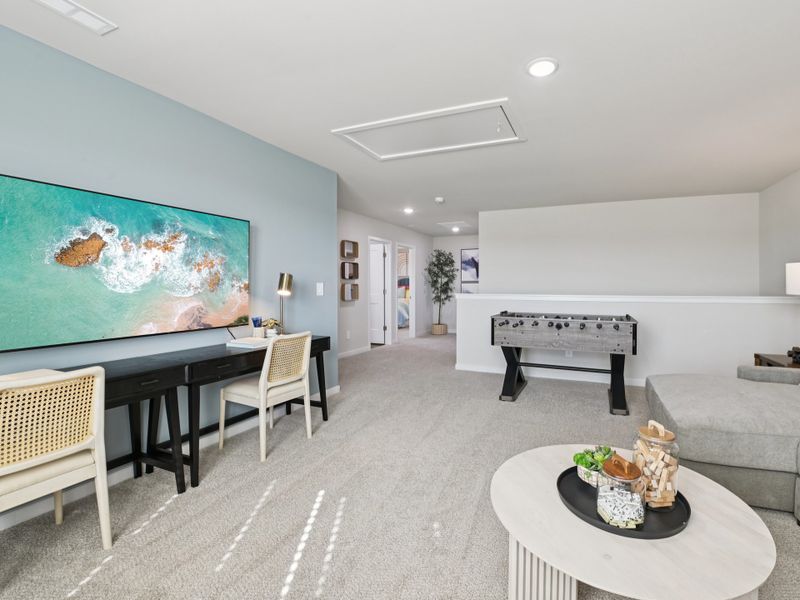 Furnished interior in a model home at Marshburn Landing - Signature Series in Wendell (Image 14).
