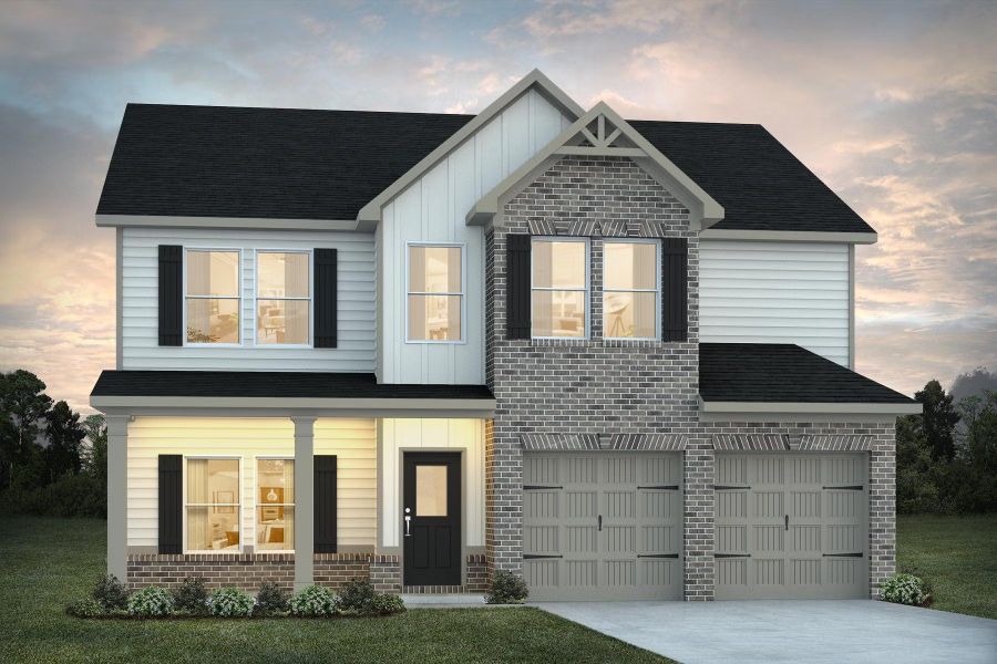 Front exterior of a home in the The Woodlands Preserve community, located in Jackson, GA (Image 8).