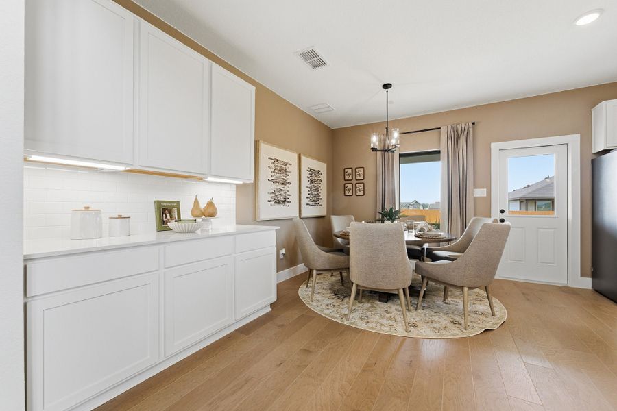 Furnished interior in a model home at Morgan Meadows in San Antonio (Image 31). Furnished interior in a model home at Morgan Meadows in San Antonio (Image 31).