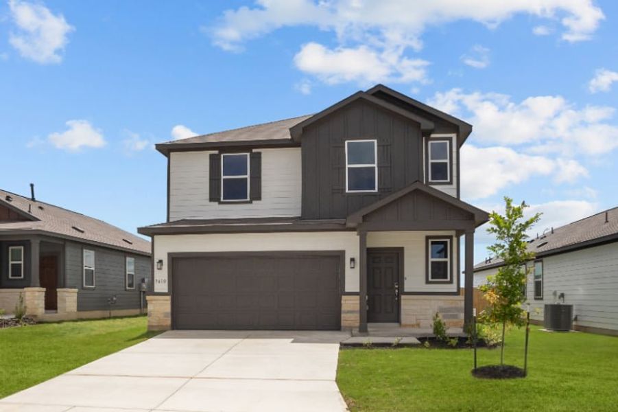 A house with a garage.