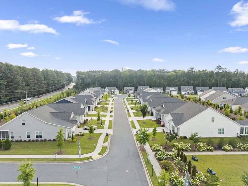 Aerial view of the The Reserve at Bells Ferry community in Kennesaw, GA, showing layout and nearby surroundings (Image 29).