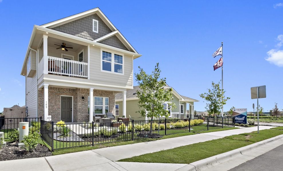 Front exterior of a home in the Trace community, located in San Marcos, TX (Image 4). Front exterior of a home in the Trace community, located in San Marcos, TX (Image 4).