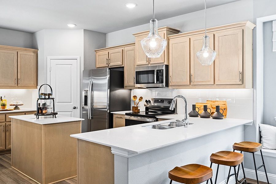 Furnished interior in a model home at Keeneland in Aubrey (Image 17). Furnished interior in a model home at Keeneland in Aubrey (Image 17).