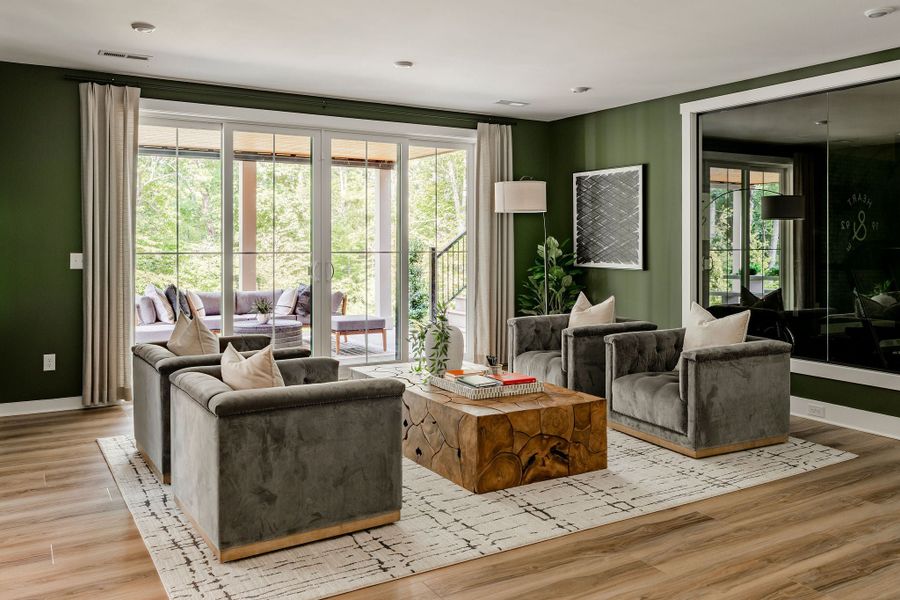 Furnished interior in a model home at McLean South Shore in Belmont (Image 59).
