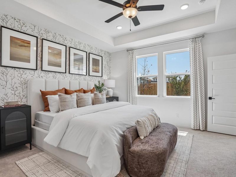 Furnished interior in a model home at Fairway Crossing in Converse (Image 10).