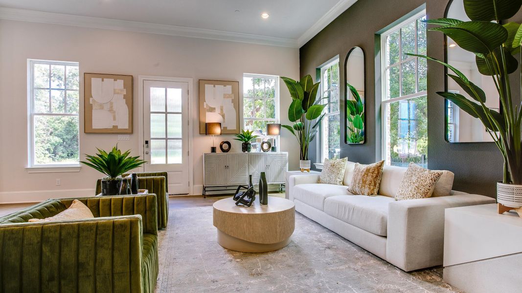 Furnished interior in a model home at 1897 Townhomes in Plano (Image 17).