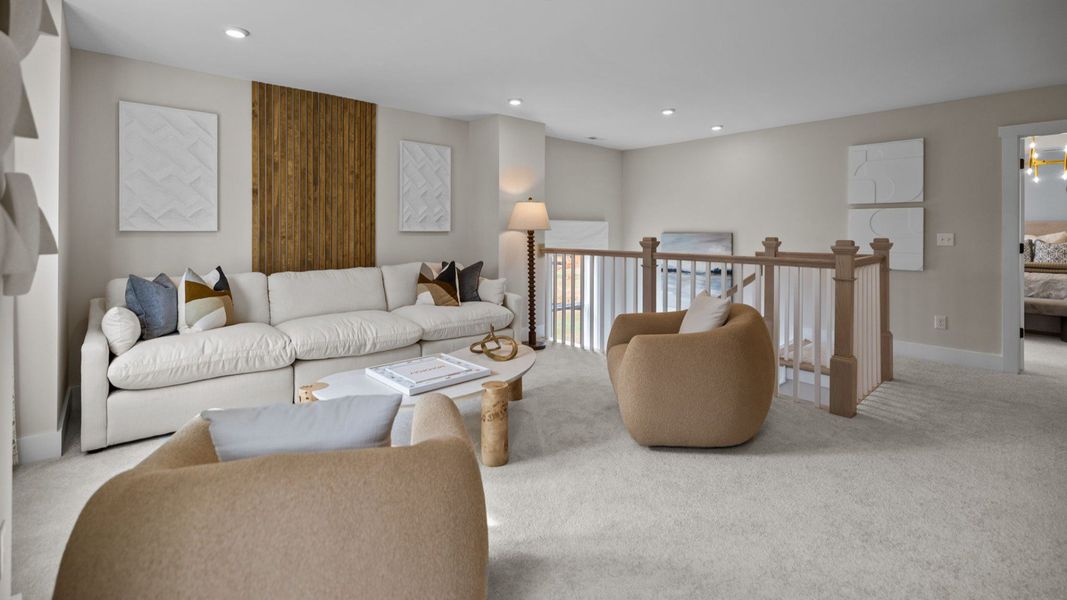 The Stonefield Home Plan in Michaux Garden by DRB Homes in Belmont, NC.- Upstairs loft