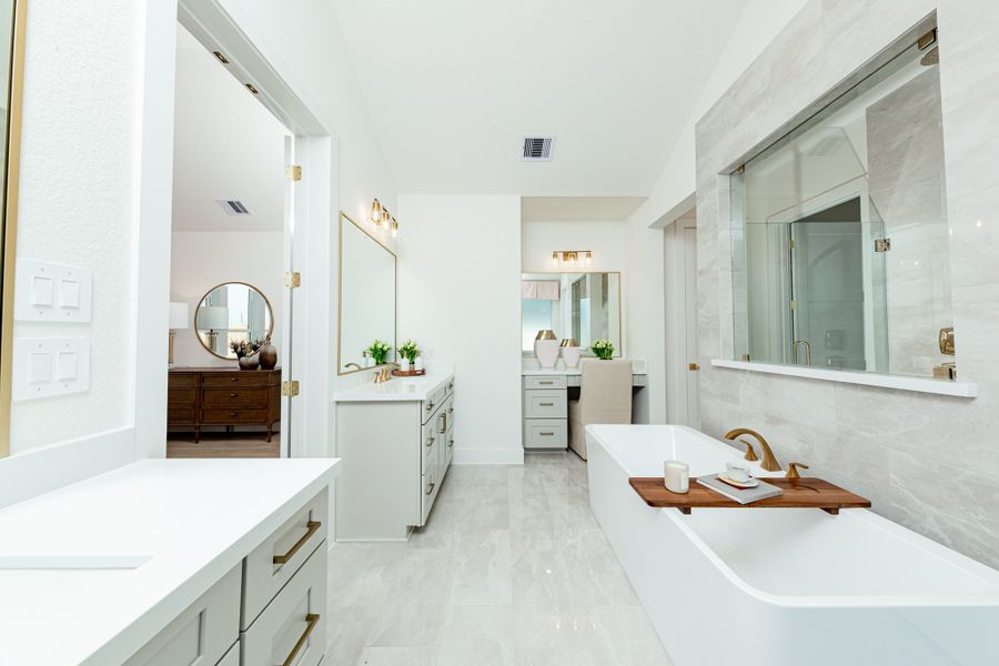 Furnished interior in a model home at COLTON in Todd Mission (Image 13).