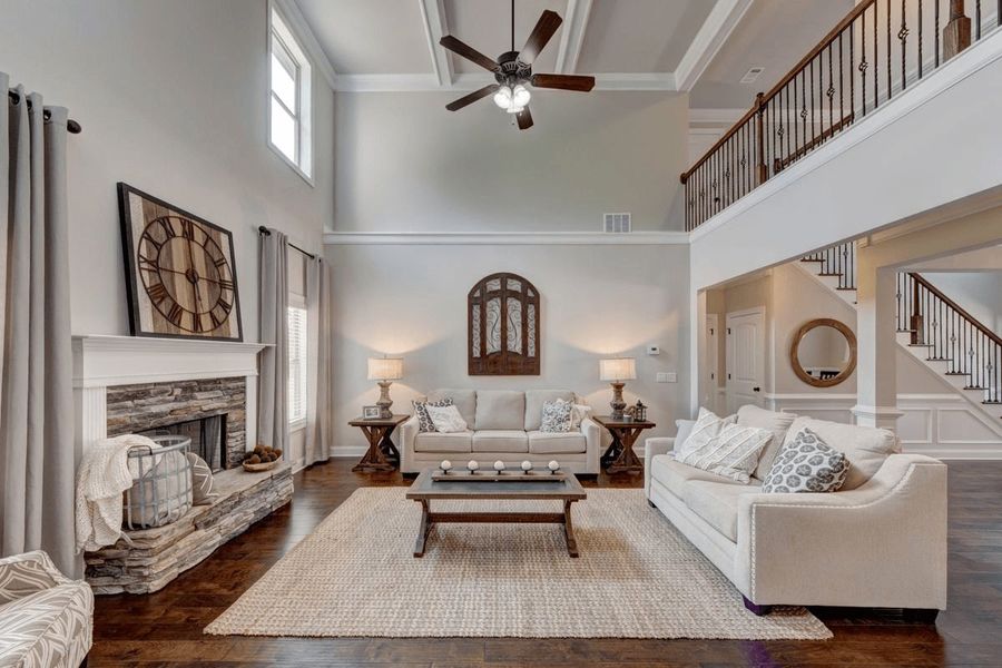 Furnished interior in a model home at Hebron Church Road in Winder (Image 1).
