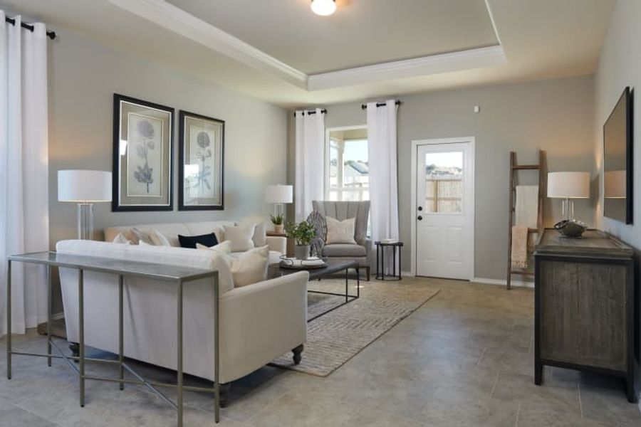 Furnished interior in a model home at Elley Crossing in New Braunfels (Image 13).