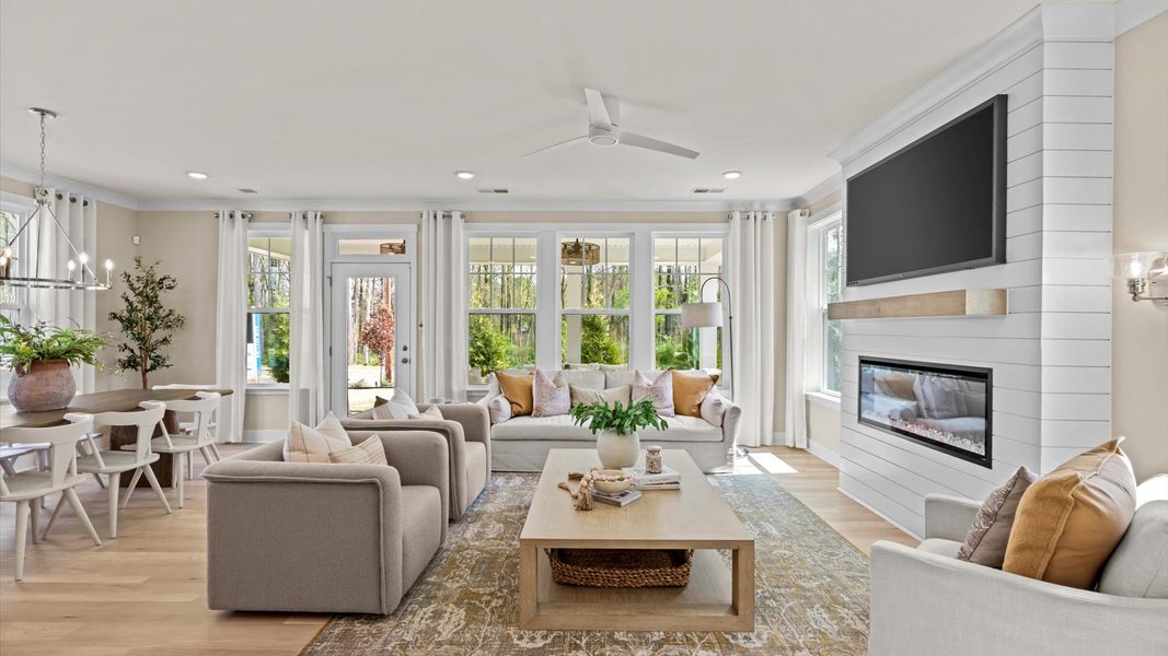 Furnished interior in a model home at Station Pointe Phase 2 in Angier (Image 24).
