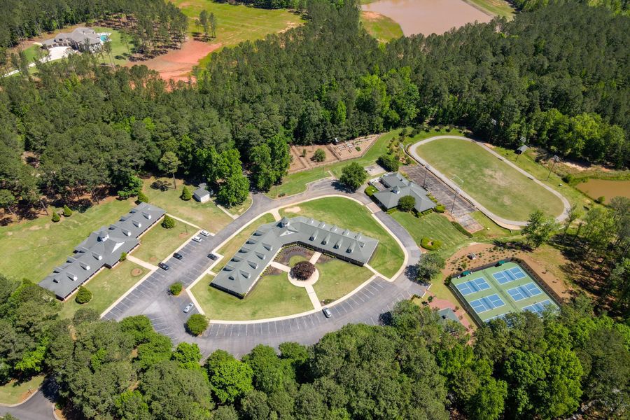 Aerial view of the Club Cottages at Harbor Club community in Greensboro, GA, showing layout and nearby surroundings (Image 7).