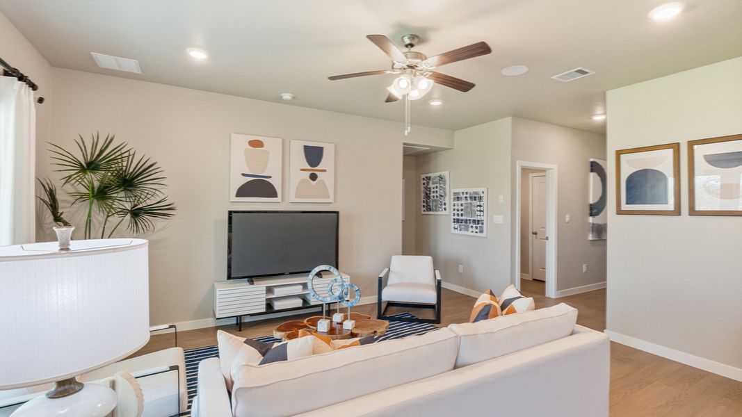 Furnished interior in a model home at Kokomo in Rockport (Image 11).