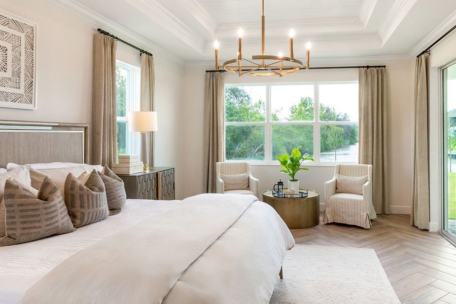 Furnished interior in a model home at Marisol Pointe at MiraBay Signature Series in Apollo Beach (Image 10).