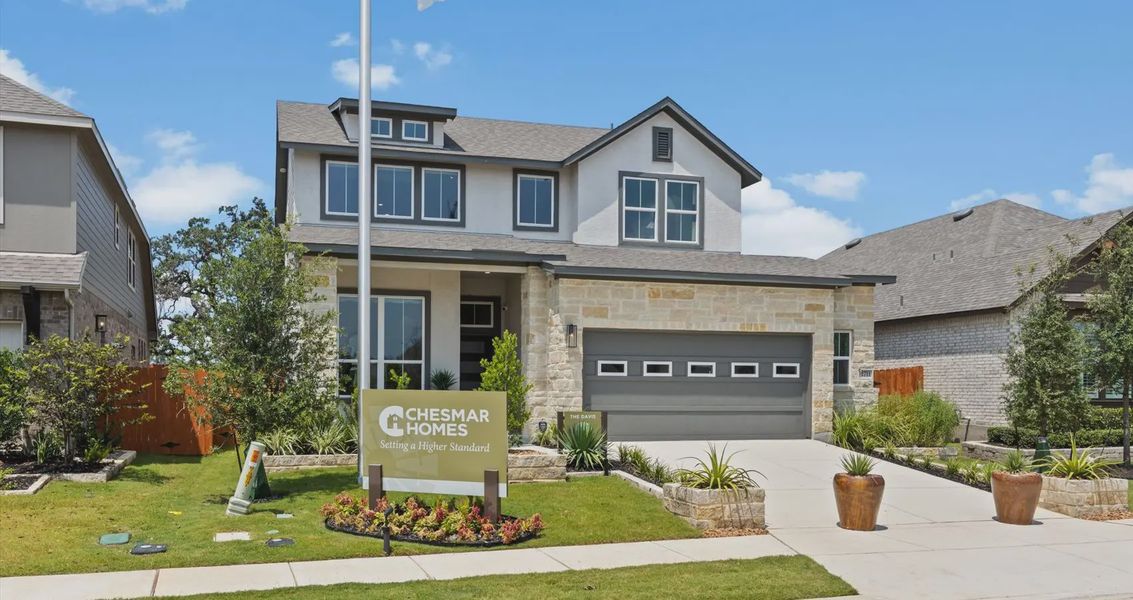 Front exterior of a home in the Meyer Ranch community, located in New Braunfels, TX (Image 5).