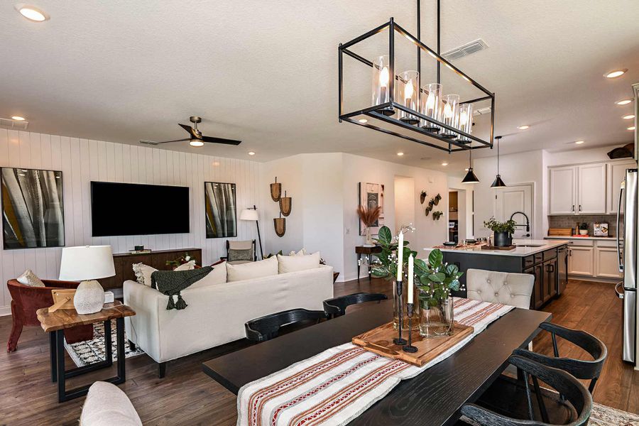 Furnished interior in a model home at John's Lake Landing - Cottage Series in Clermont (Image 14).