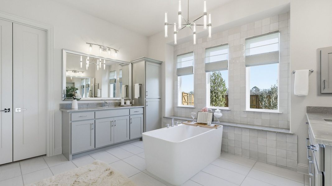 Furnished interior in a model home at Lakeshore Bluffs in Shady Shores (Image 28).