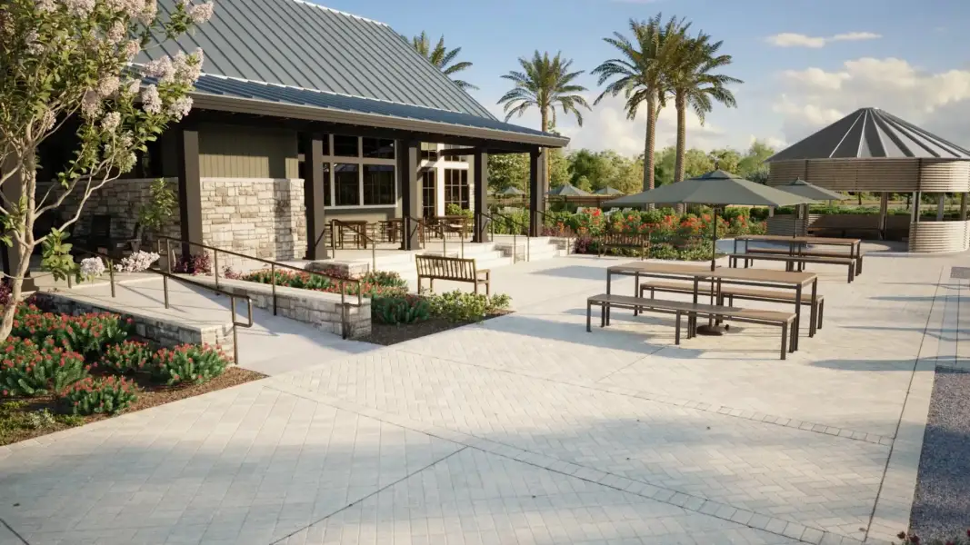 Gazebo with picnic tables