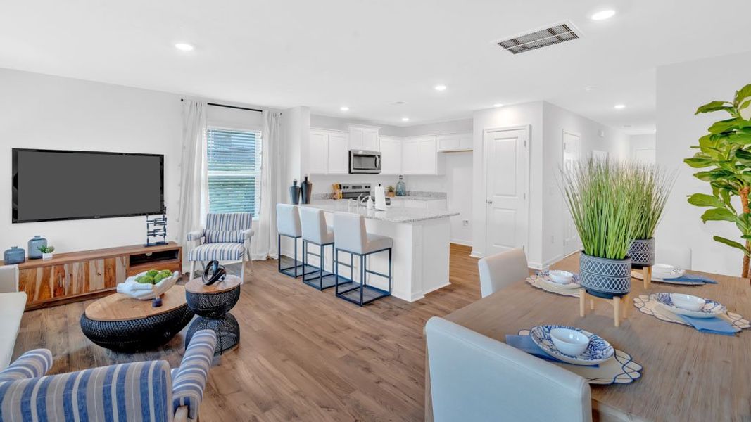 Furnished interior in a model home at Hudson Terrace Townhomes in Bristol (Image 9).