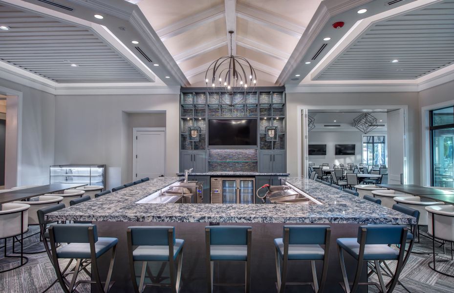 Community Room Bar in resort style community Talon Preserve with homes for sale in Nokomis, FL