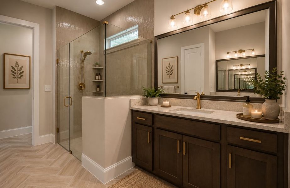 Furnished interior in a model home at Oak Valley Estates in Marietta (Image 9). Furnished interior in a model home at Oak Valley Estates in Marietta (Image 9).