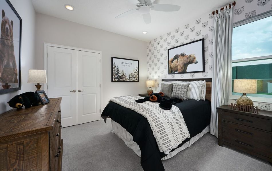 Furnished interior in a model home at Highfield at Twisted Oaks in Wildwood (Image 51).