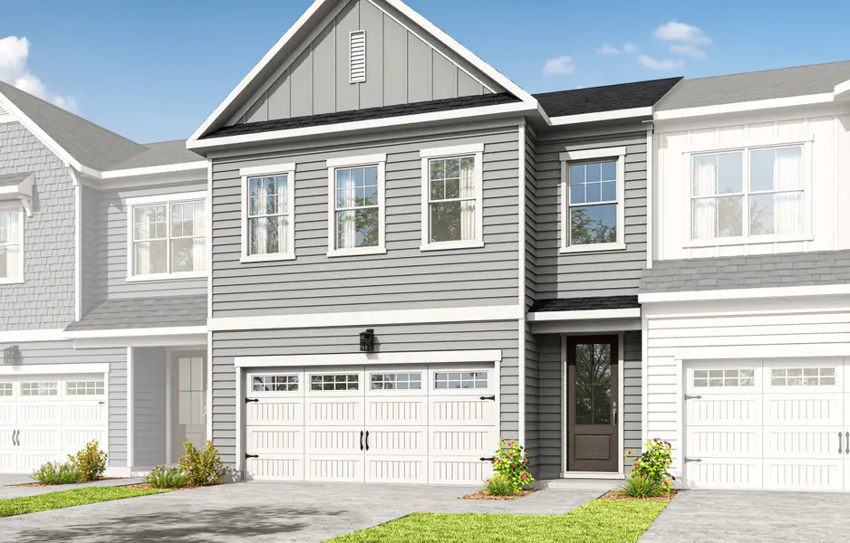 Front exterior of a home in the The Townes at Willow Park community, located in Cary, NC (Image 3). Front exterior of a home in the The Townes at Willow Park community, located in Cary, NC (Image 3).