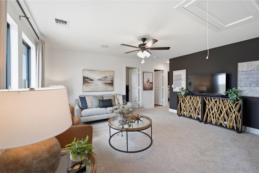 Furnished interior in a model home at Lone Oak in San Antonio (Image 33).