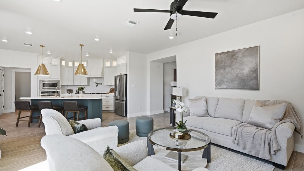 Furnished interior in a model home at Lakeside at Millican Reserve in College Station (Image 10). Furnished interior in a model home at Lakeside at Millican Reserve in College Station (Image 10).