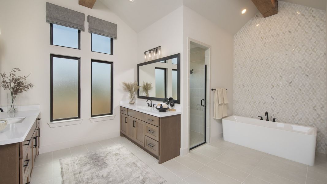 Furnished interior in a model home at Cibolo Valley Heights 65' in Cibolo (Image 19).