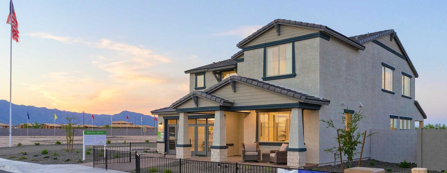 Front exterior of a home in the Alora at Ironwing community, located in Litchfield Park, AZ (Image 9).