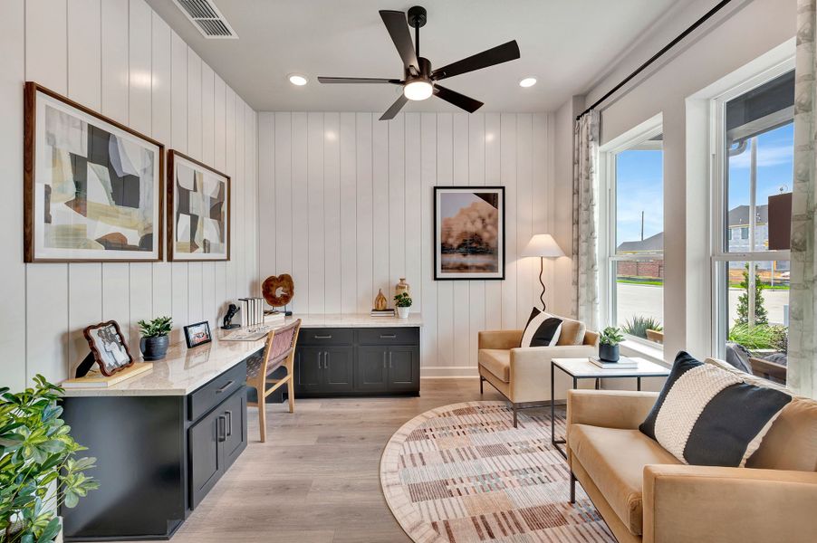 Furnished interior in a model home at Sienna - Landmark Row Collection in Missouri City (Image 11).