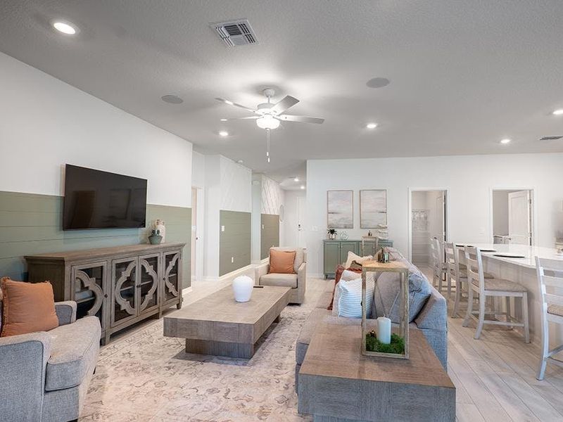 These homes include a spacious, open living area - Shelby model home in St. Cloud, FL