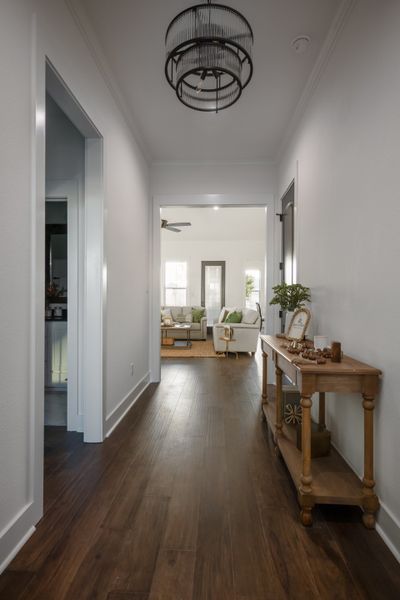 Furnished interior in a model home at Greens Prairie Reserve in College Station (Image 9).