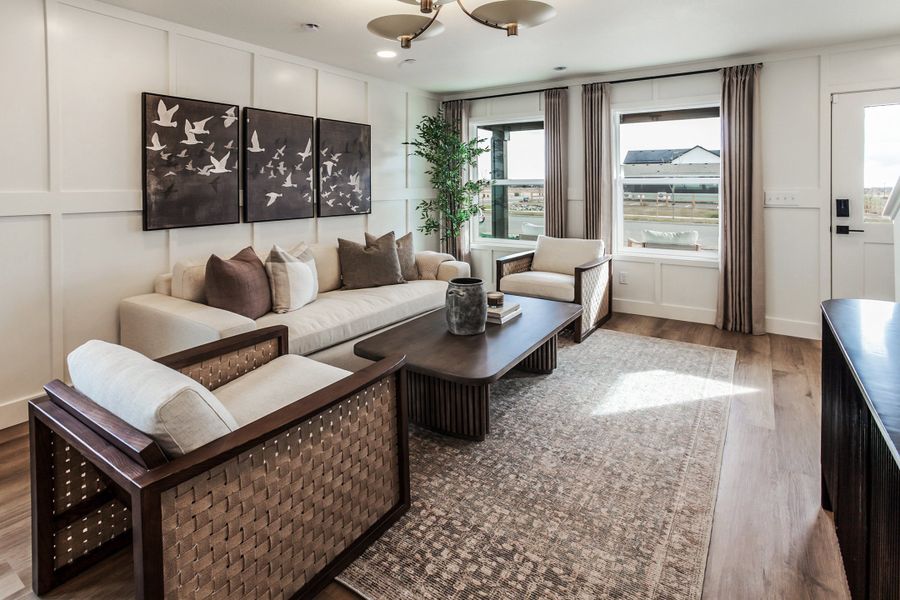 Furnished interior in a model home at Prairie Song in Windsor (Image 50).