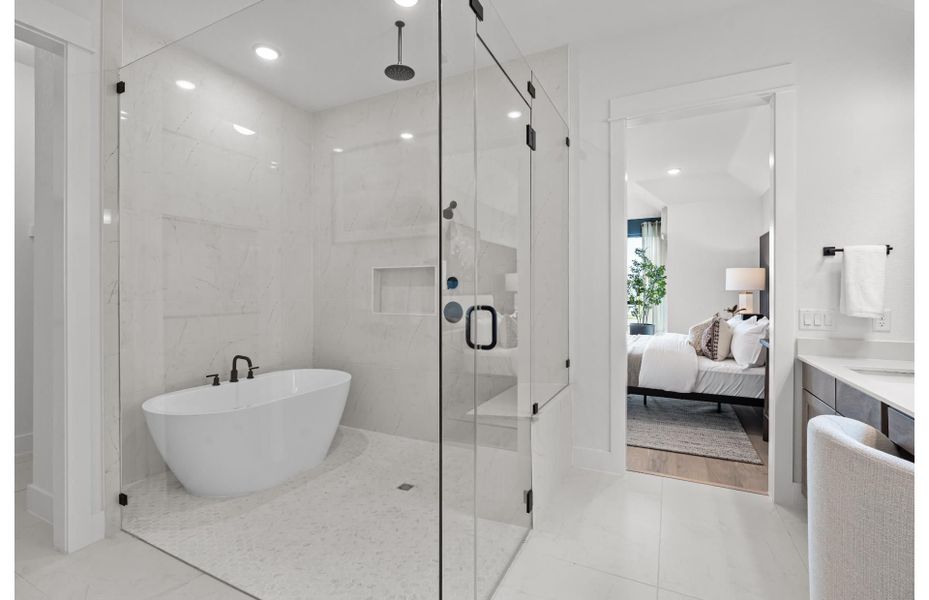 Freestanding Tub in Shower in Primary Bath