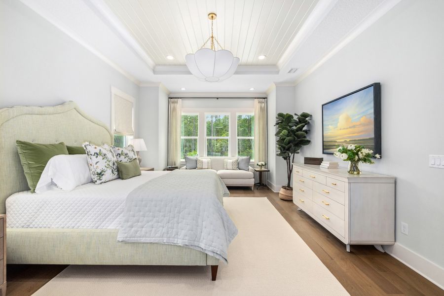 Furnished interior in a model home at Hidden Creek at SilverLeaf 80' Gold Series in St. Augustine (Image 62).