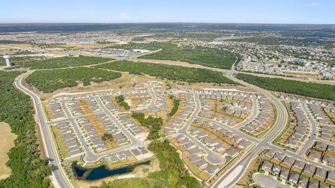 Aerial view of the Bar W Ranch community in Leander, TX, showing layout and nearby surroundings (Image 15).
