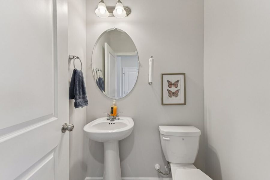 Furnished interior in a model home at The Hills at Cedar Creek in Winder (Image 62).